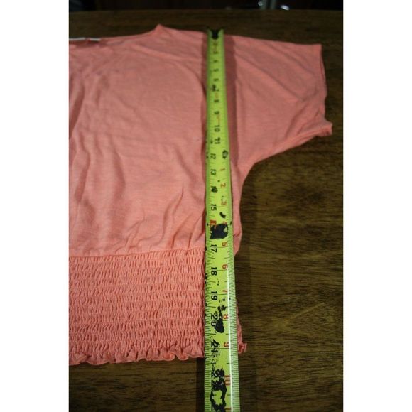 CATO Women XL Peach Off the Shoulder Short Sleeve Stretchy Bottom Blouse - Picture 11 of 12